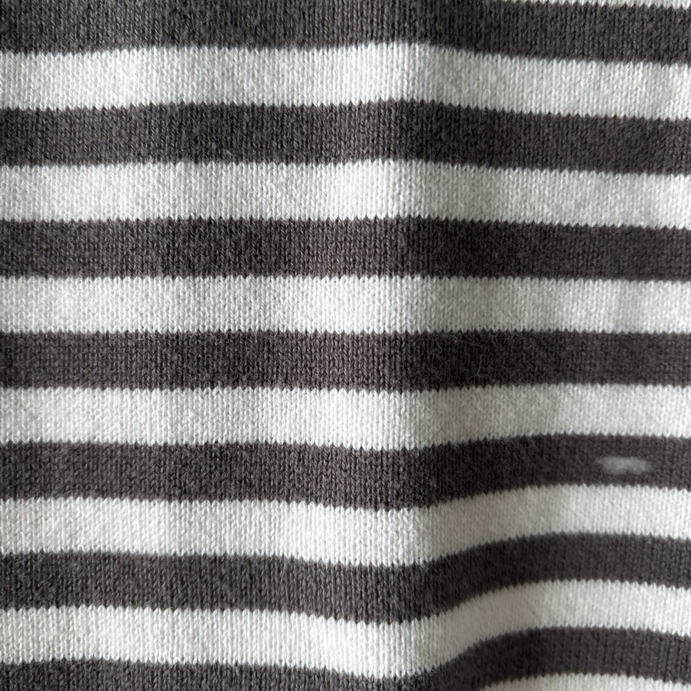 Striped Black & Cream Knit Sweater with Chest Pocket - Picture 3 of 10